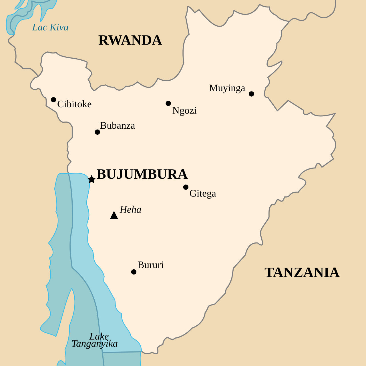 Carte de Burundi